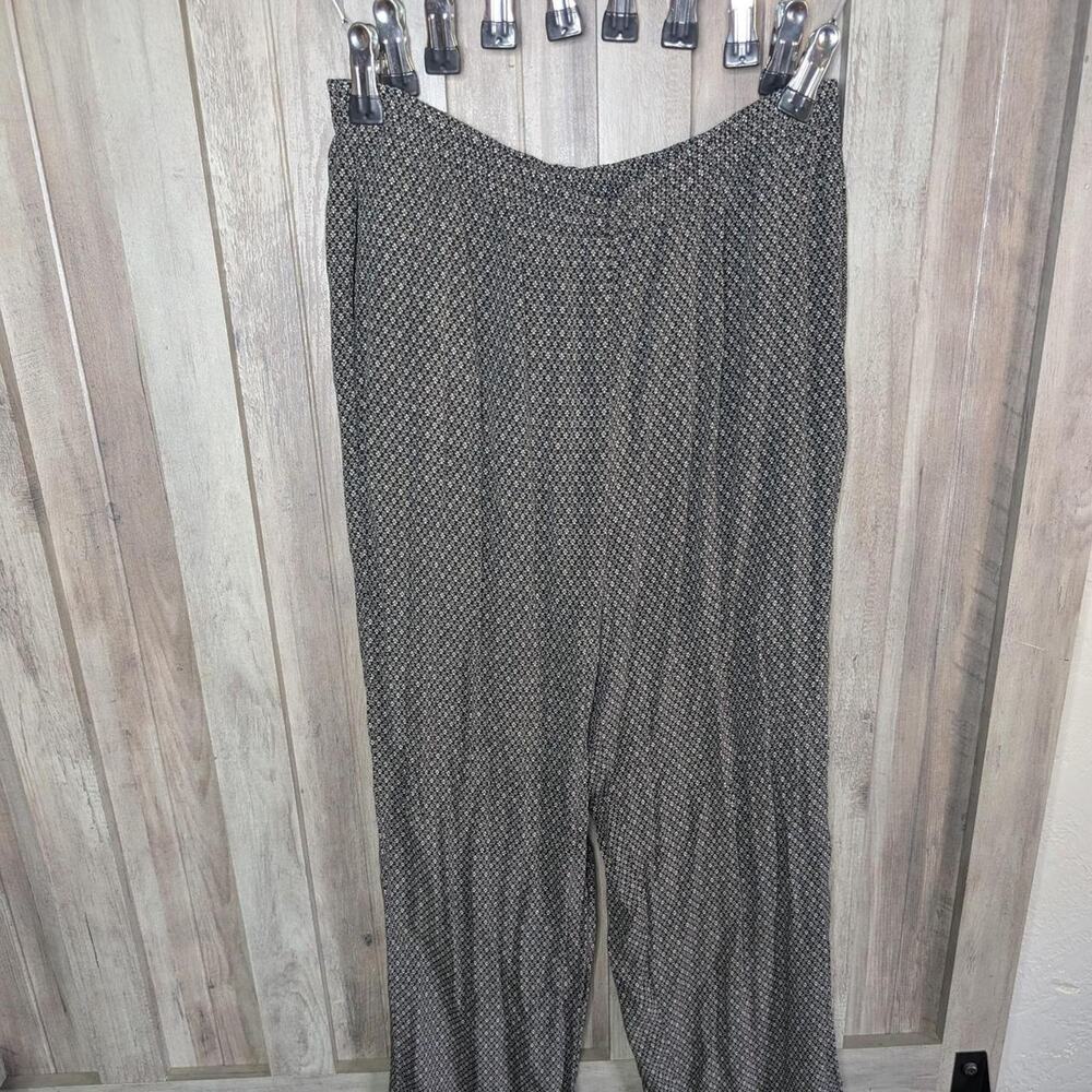 Gap black white floral wide leg pants